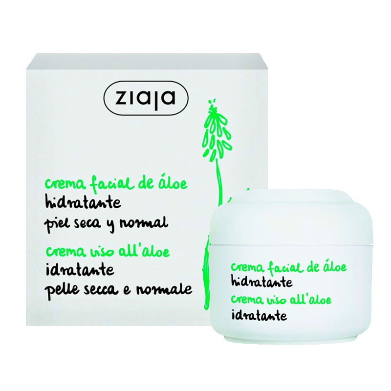 Crema Facial Ziaja Piel Seca y Normal Aloe 50Ml