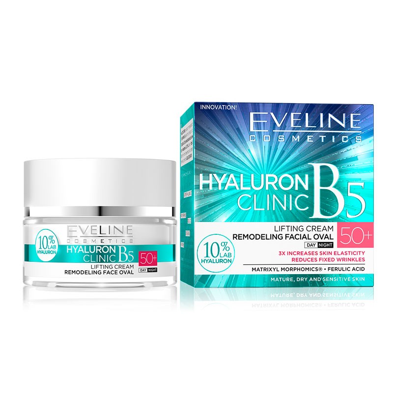 CREMA FACIAL DE DÍA Y NOCHE CON PROTECCIÓN SPF 50 EVELINE LIFTING HYALURONIC B5 50ML CREMA FACIAL DE DÍA Y NOCHE CON PROTECCIÓN SPF 50 EVELINE LIFTING HYALURONIC B5 50ML