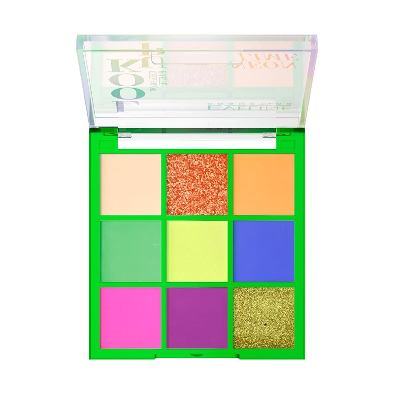 PALETA SOMBRAS LOOK UP EVELINE 9 COLORES NEON LIME
