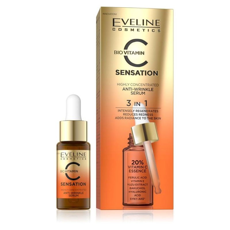 Serúm Concentrado Antiarrugas Eveline 3 En 1 Bio Vitamin C Sensation 18Ml