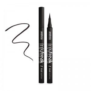 Eyeliner Andreia Ink Freak negro, eyeliner líquido de alta precisión. Maquillaje profesional para ojos definidos.