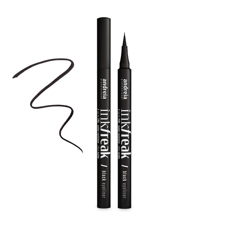 Eyeliner Andreia Ink Freak negro, eyeliner líquido de alta precisión. Maquillaje profesional para ojos definidos. Eyeliner Andreia Ink Freak negro, eyeliner líquido de alta precisión. Maquillaje profesional para ojos definidos.