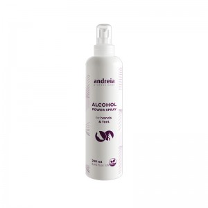 Spray desinfectante de manos Andreia 250ml, alcohol power para una higiene profesional y efectiva.