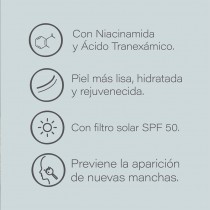 Niacinamida y Ácido Tranexámico para un tono uniforme y luminoso.