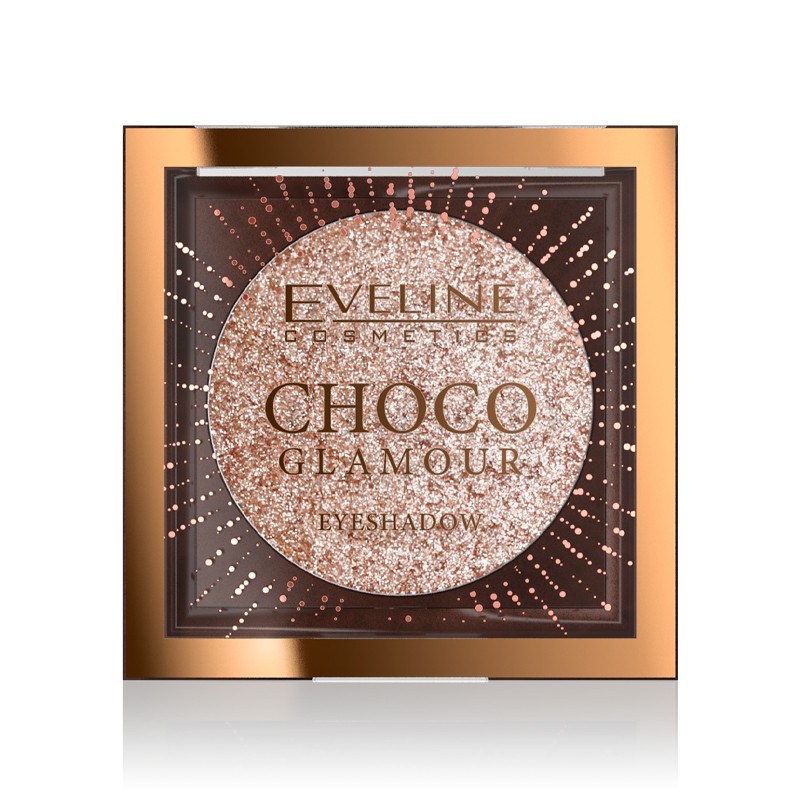 Sombra de ojos profesional Eveline Choco Glamour Nº01, ideal para maquilladores expertos.