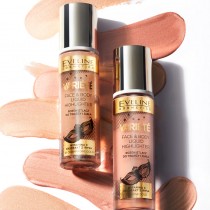 Iluminador en crema profesional Eveline Variete Liquid Highlighter, brillo líquido para maquillaje de alta calidad.