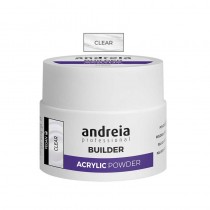 Polvo acrílico Andreia Clear 200gr, ideal para uñas de acrílico con acabado resistente y duradero.