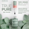 Esmalte Andreia True Pure semipermanente vegano sin HEMA, para un acabado perfecto y respetuoso con la piel.