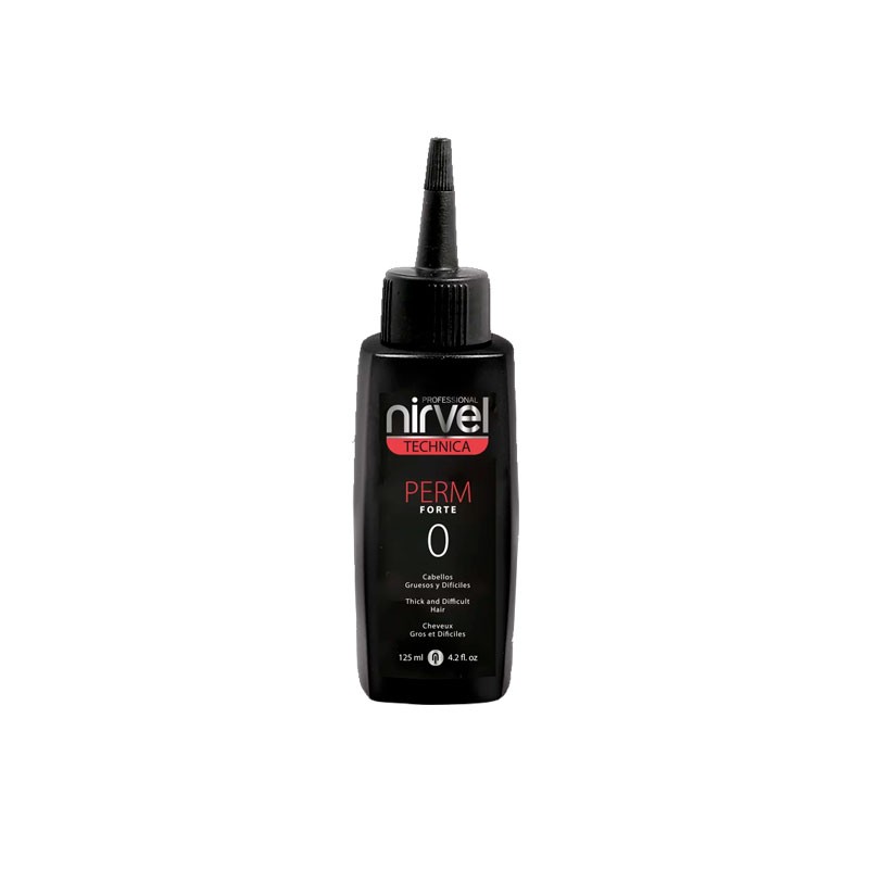 Permanente para el pelo Nirvel Nº 0 fuerte 125ml, ideal para rizos marcados en servicios de peluquería. Permanente para el pelo Nirvel Nº 0 fuerte 125ml, ideal para rizos marcados en servicios de peluquería.