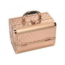 Maletín profesional de maquillaje Rose Diamond, perfecto para maquilladoras y uso en centros de estética.