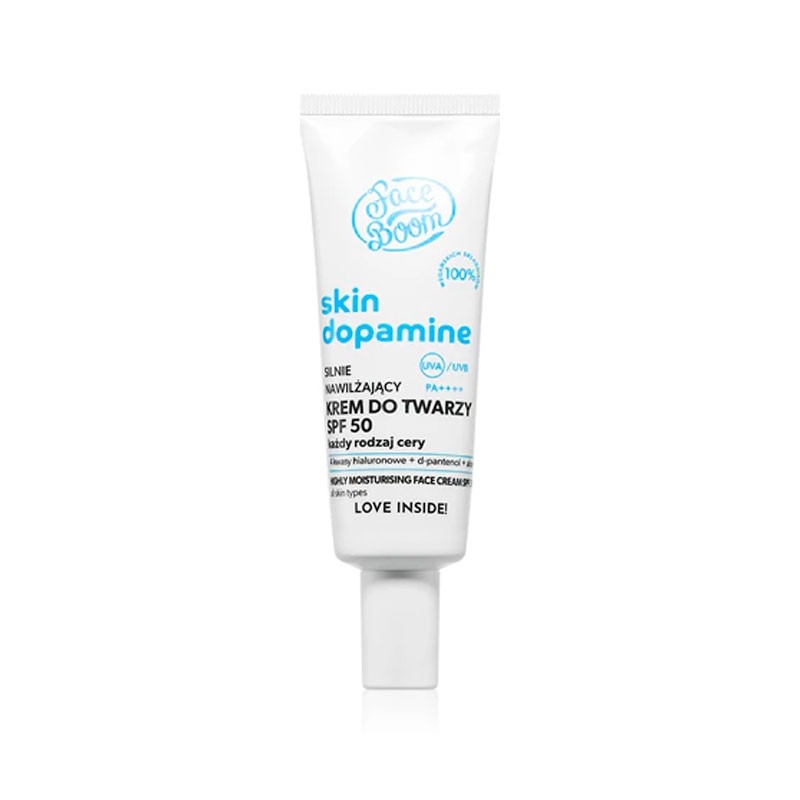 Crema solar facial SPF50 BodyBoom 40ml, protector solar de alto rendimiento para rutina skincare.