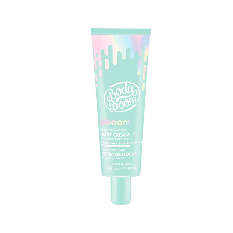 Crema de noche exfoliante Seboom BodyBoom 50ml, tratamiento facial para renovar la piel mientras duermes.