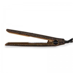 Plancha Corioliss C1 Gold Leopard Soft Touch, diseño exclusivo y tecnología de titanio profesional.