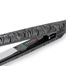 Plancha de titanio Corioliss C1 Silver Zebra, alto rendimiento para peluquerías