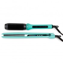 Kit Corioliss C3 Mint Green con cepillo eléctrico de regalo, plancha profesional de titanio para peluquería.