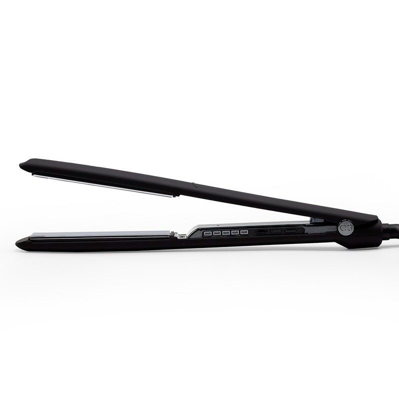 Plancha Corioliss C3 Black Chrome Soft Touch, plancha de pelo profesional con placas de titanio.