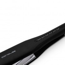 Plancha Corioliss The Wide Black placas 40mm, aparatología avanzada para peluquería profesional.