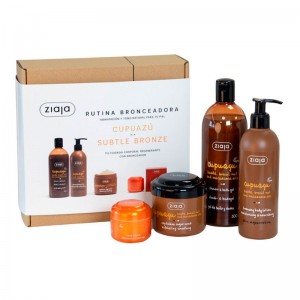 Set bronceador Ziaja Cupuaçu & Subtle Bronze, cuidado corporal con efecto autobronceador natural.