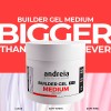 Gel construcción uñas Andreia, viscosidad media para acabados resistentes y naturales.