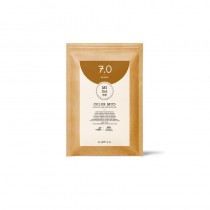 Barro para el pelo Mimare 7.0 rubio medio, ideal para cubrir canas de forma natural.