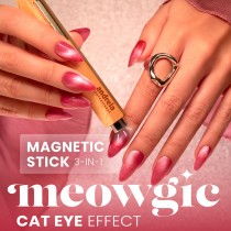 Uñas sofisticadas y modernas con el efecto ojo de gato de Andreia.