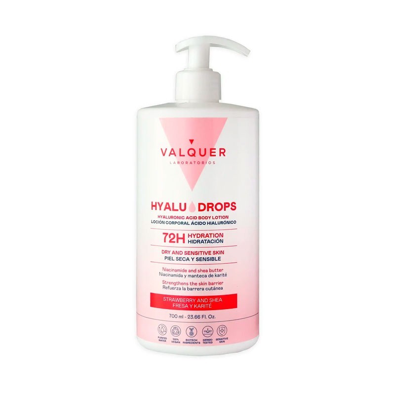 crema hidratante corporal Valquer de rápida absorción con fragancia a fresa y fórmula vegana crema hidratante corporal Valquer de rápida absorción con fragancia a fresa y fórmula vegana
