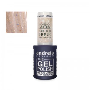 pintauñas semipermanente Andreia GH5 blanco con purpurina holográfica