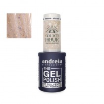pintauñas semipermanente Andreia GH5 blanco con purpurina holográfica