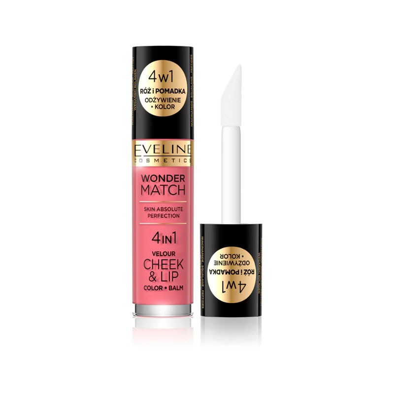 colorete líquido 4 en 1 Eveline Wonder Match para mejillas y labios colorete líquido 4 en 1 Eveline Wonder Match para mejillas y labios