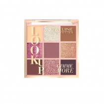 paleta Eveline con tonos dorados, bronces, rosas y violetas