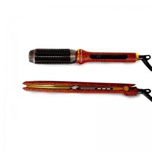 kit plancha y cepillo eléctrico Corioliss C3 Red Leopard