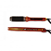 kit plancha y cepillo eléctrico Corioliss C3 Red Leopard