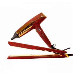 kit plancha y secador profesional Corioliss Red Leopard