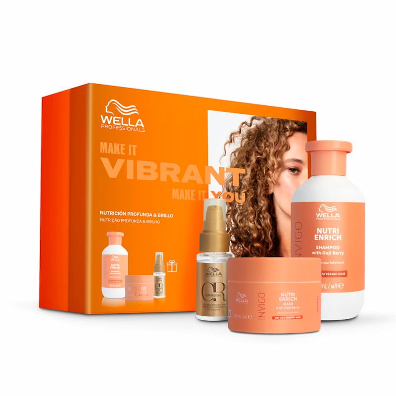 Pack Wella Nutri Enrich para cabello seco con champú, mascarilla y aceite