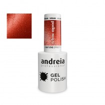 Esmalte semipermanente Andreia Gel Polish 10.5 ml Nº FE1 rojo glitter efecto ojo de gato