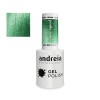 Esmalte semipermanente Andreia Nº FE6 color glitter verde con destellos plateados efecto ojo de gato.