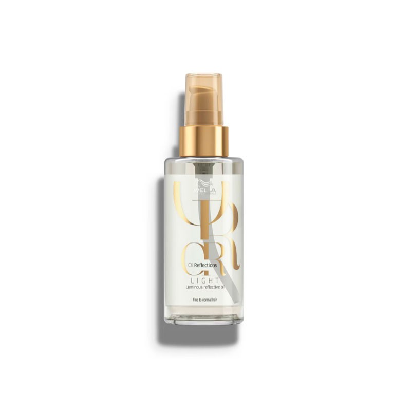 Aceite Wella Oil Reflections Light para cabello fino, nutre y aporta brillo sin peso.