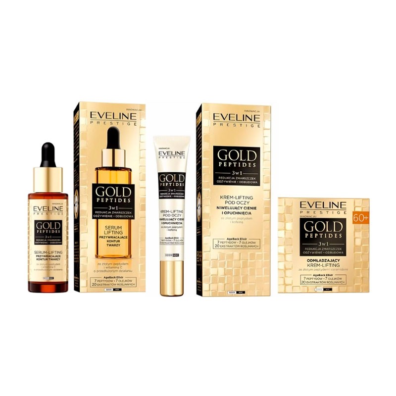 Pack Facial Reafirmante Eveline Gold Peptides para piel madura