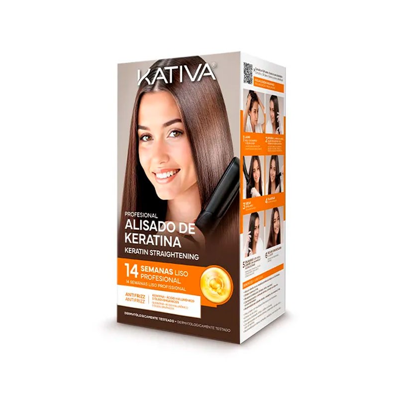 Pack alisado brasileño Kativa con shampoo, máscara y acondicionador